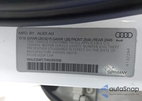 2017 Audi A6 2.0T Premium from USA, damaged, VIN WAUC8AFC7HN055408